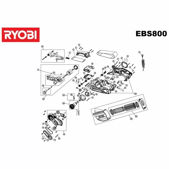 Ryobi EBS800 Spare Parts List Type: 5133001148